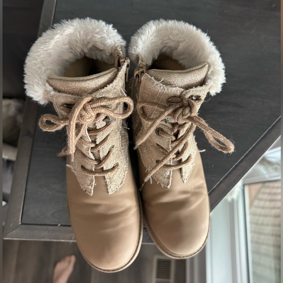 Girls Size 3 Blowfish Boots, Gold Sparkly - Picture 3 of 7